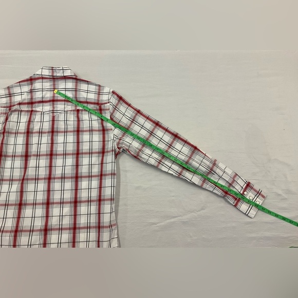 LEVI’S Men’s Red\White Plaid Western Style Pearl Snap Long Sleeve Shirt , sz SM - Picture 5 of 7